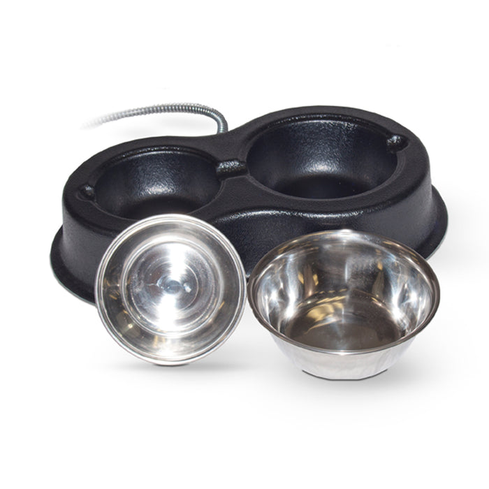 Thermo-Kitty Café Heated Water & Food Bowls For Cats, Stainless Steel Bowls