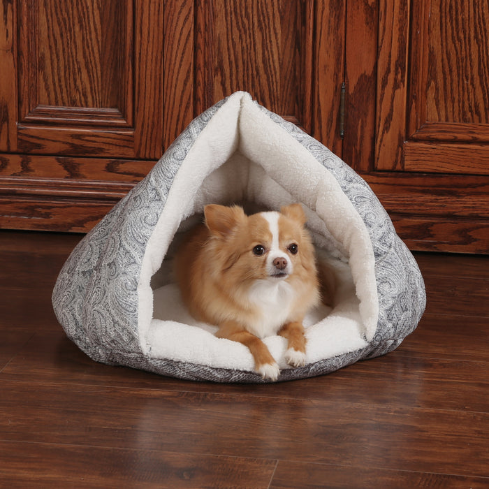 K&H Self-Warming Hut - Gray Paisley, Dog
