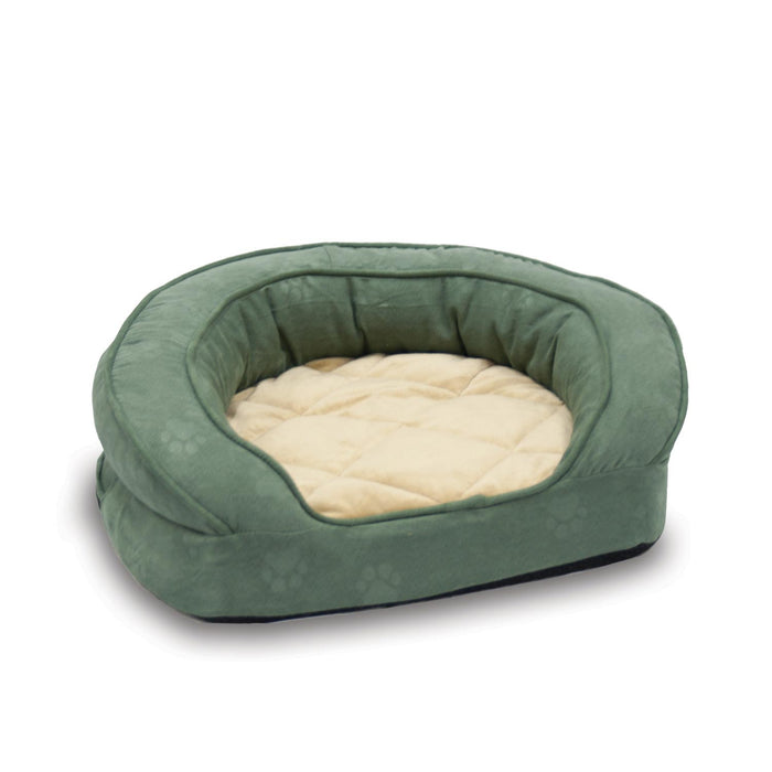 Deluxe Ortho Bolster Sleeper Green Paw Print