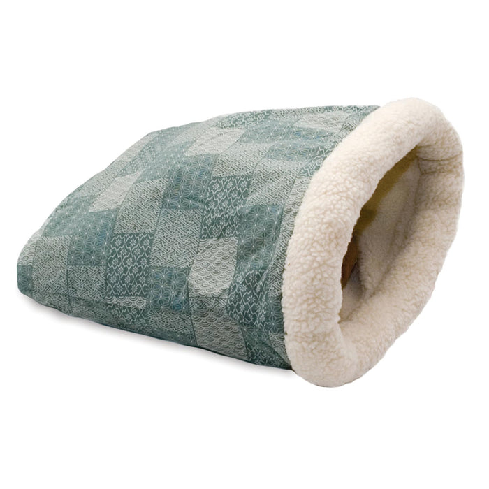 Kitty Crinkle Sack Teal Print