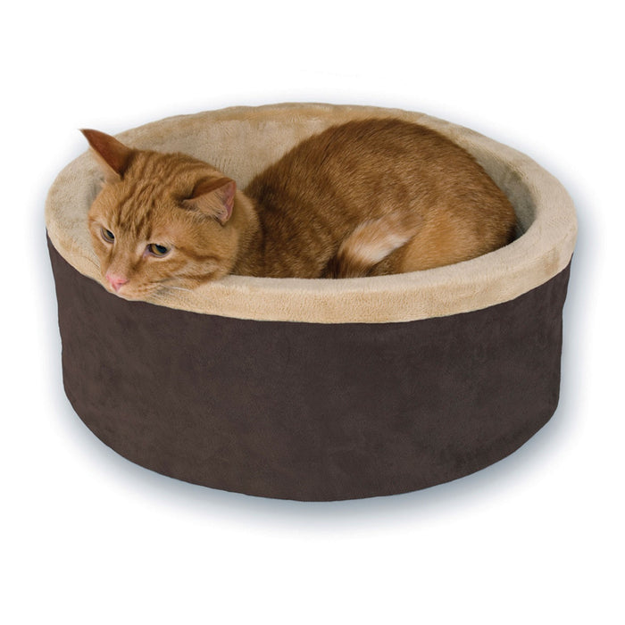 Thermo-Kitty Heated Cat Bed Mocha
