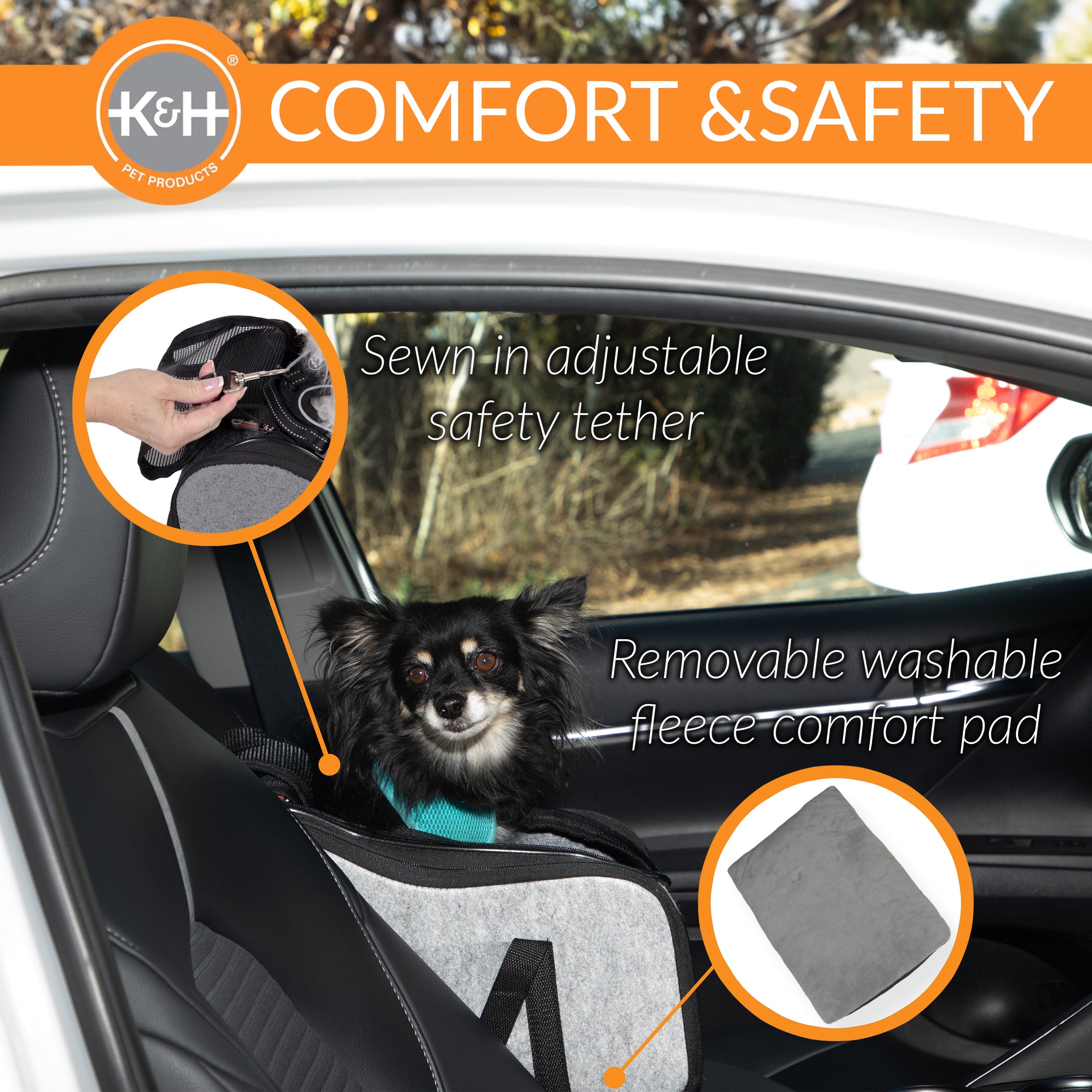 K&H Portable Pet Console Booster Dog Car Seat — K&H Pet Products