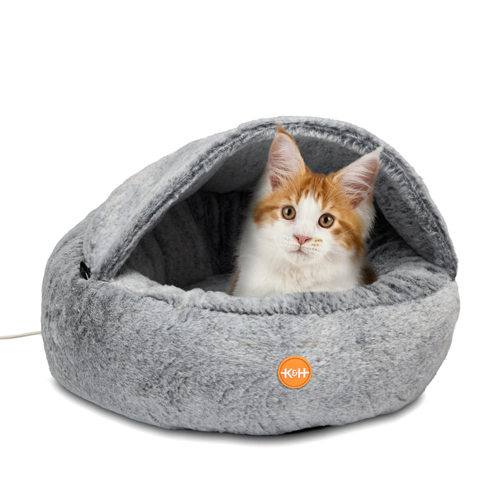 K&H Thermo Hooded Donut Heated Cat Bed