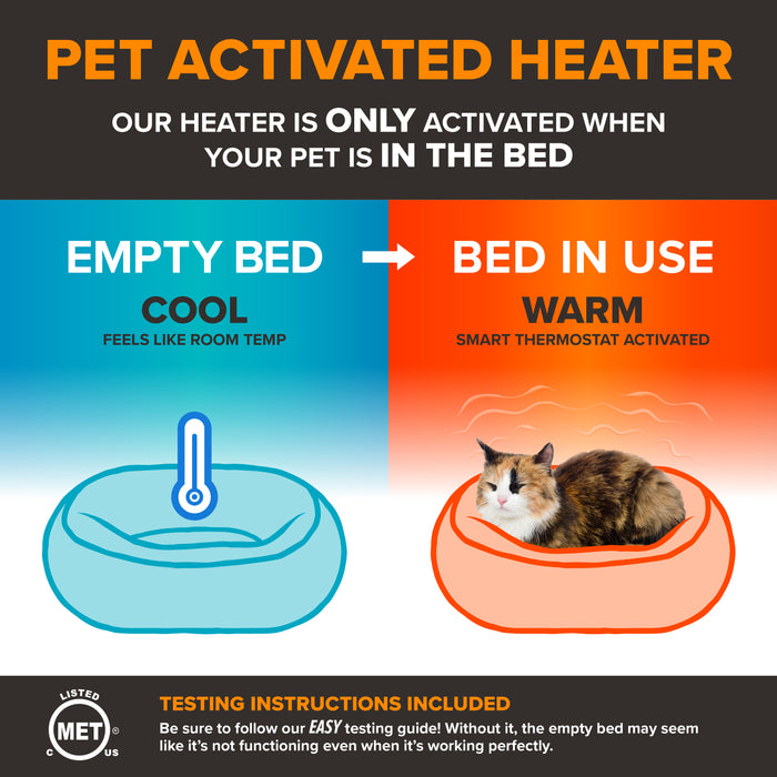 K&H Thermo Hooded Donut Heated Cat Bed