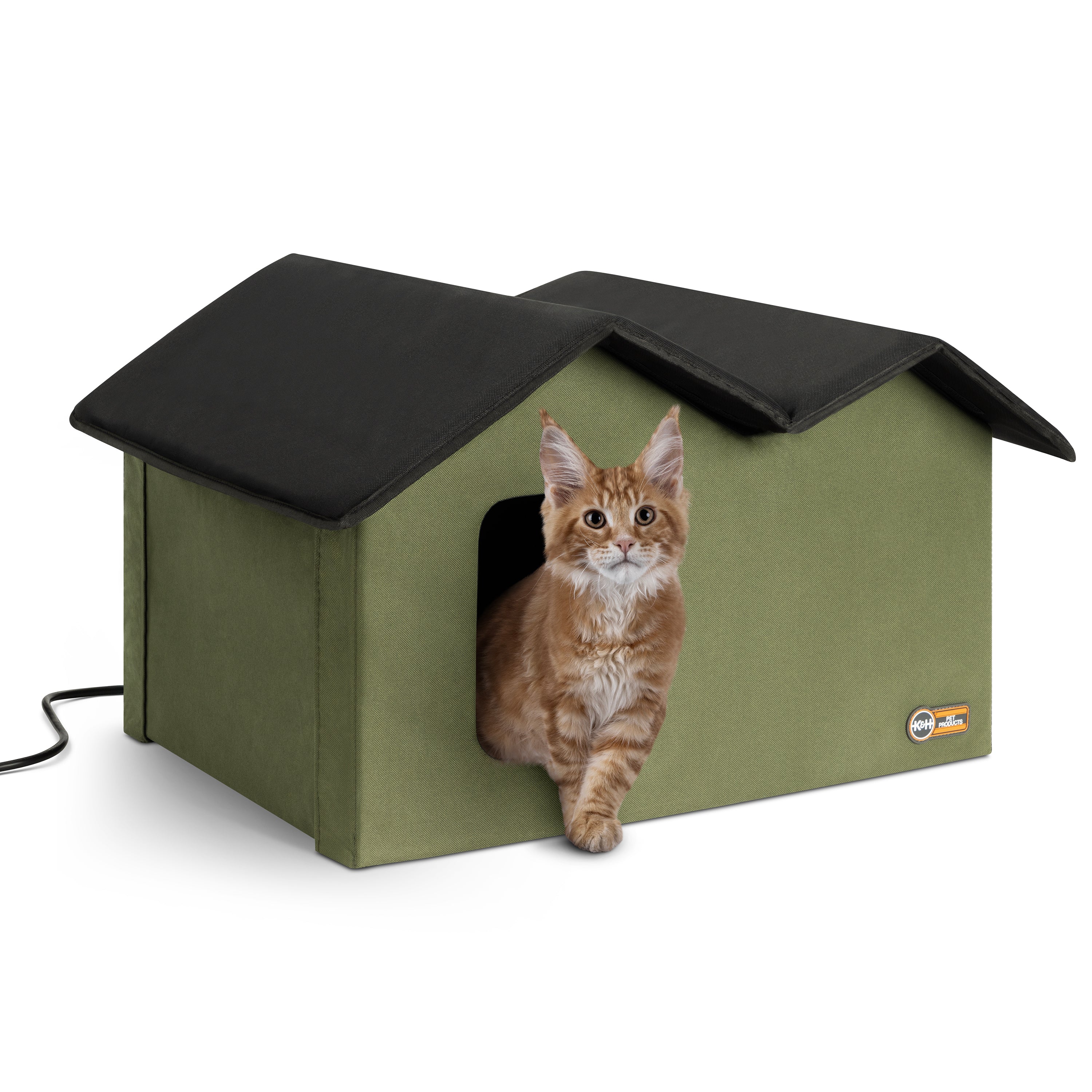 Outdoor Cat House – Insulated Weatherproof Shelter For Stray Or Outdoor Cats (Brown, Medium)