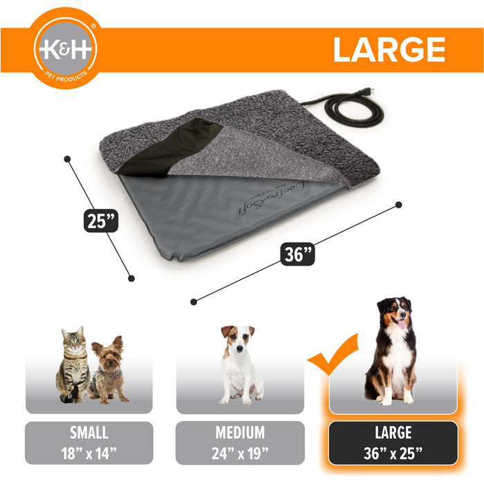 K&H Lectro-Soft™ Outdoor Heated Pet Bed Gray