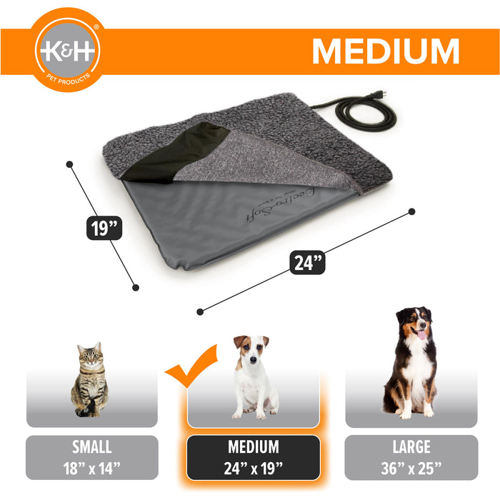 K&H Lectro-Soft™ Outdoor Heated Pet Bed Gray