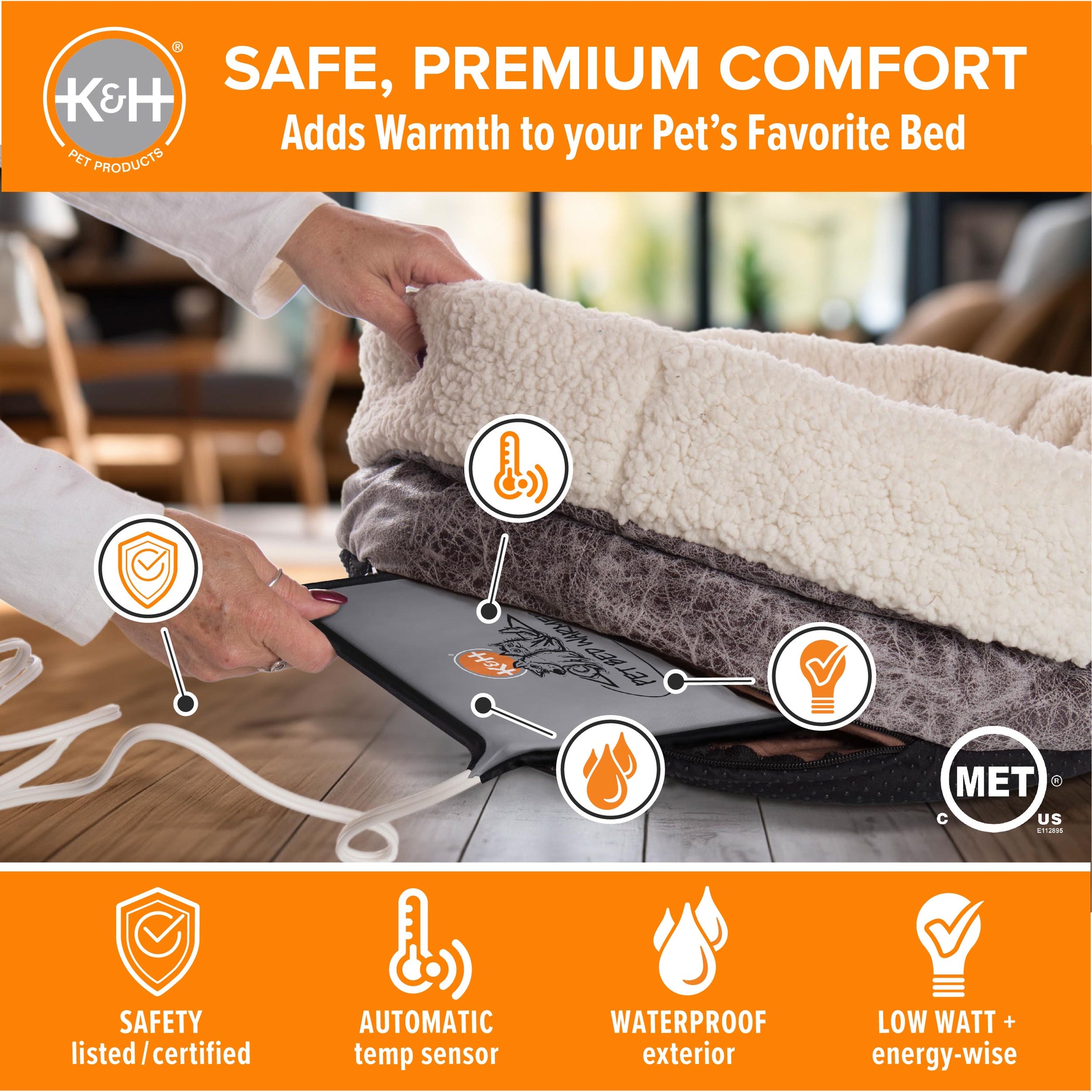K&H Pet Bed Warmer Indoor Dog & Cat Bed Heating Pad — K&H Pet Products