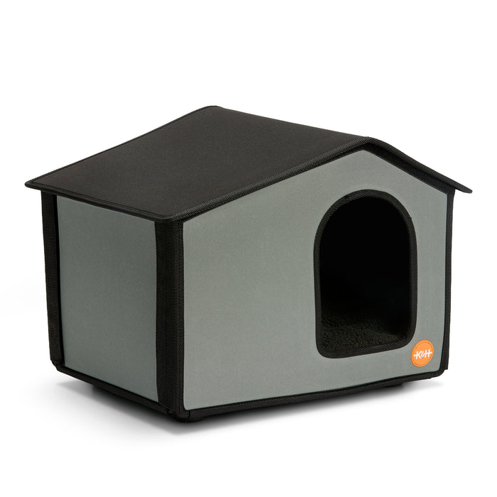 K&H Self-Warming Outdoor Kitty House Gray