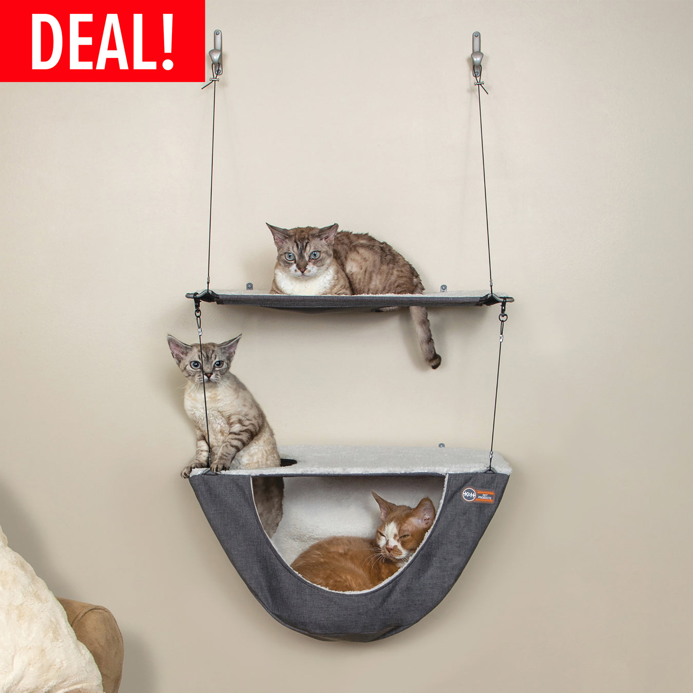 K&H Wall Mount Cat Furniture & Accessories for Cat Exercise & Activity