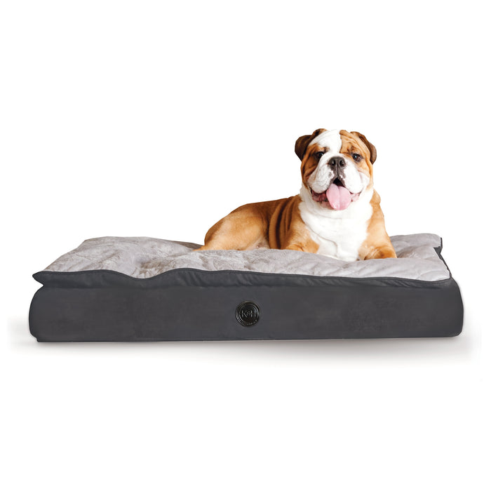 K&H Feather-Top Ortho Bed Large Charcoal/Gray