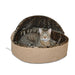 Thermo-Kitty Bed Deluxe Hooded Tan