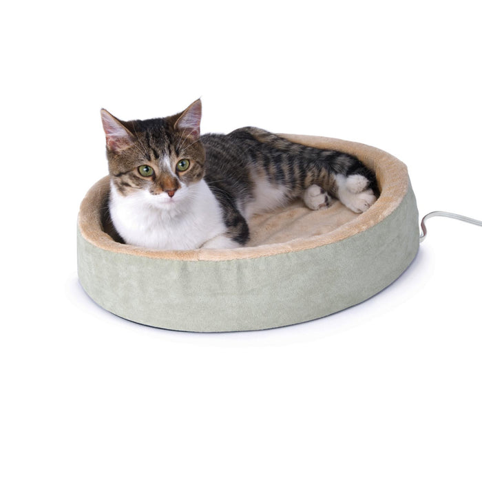 Thermo-Kitty Cuddle Up Heated Cat Bed Sage